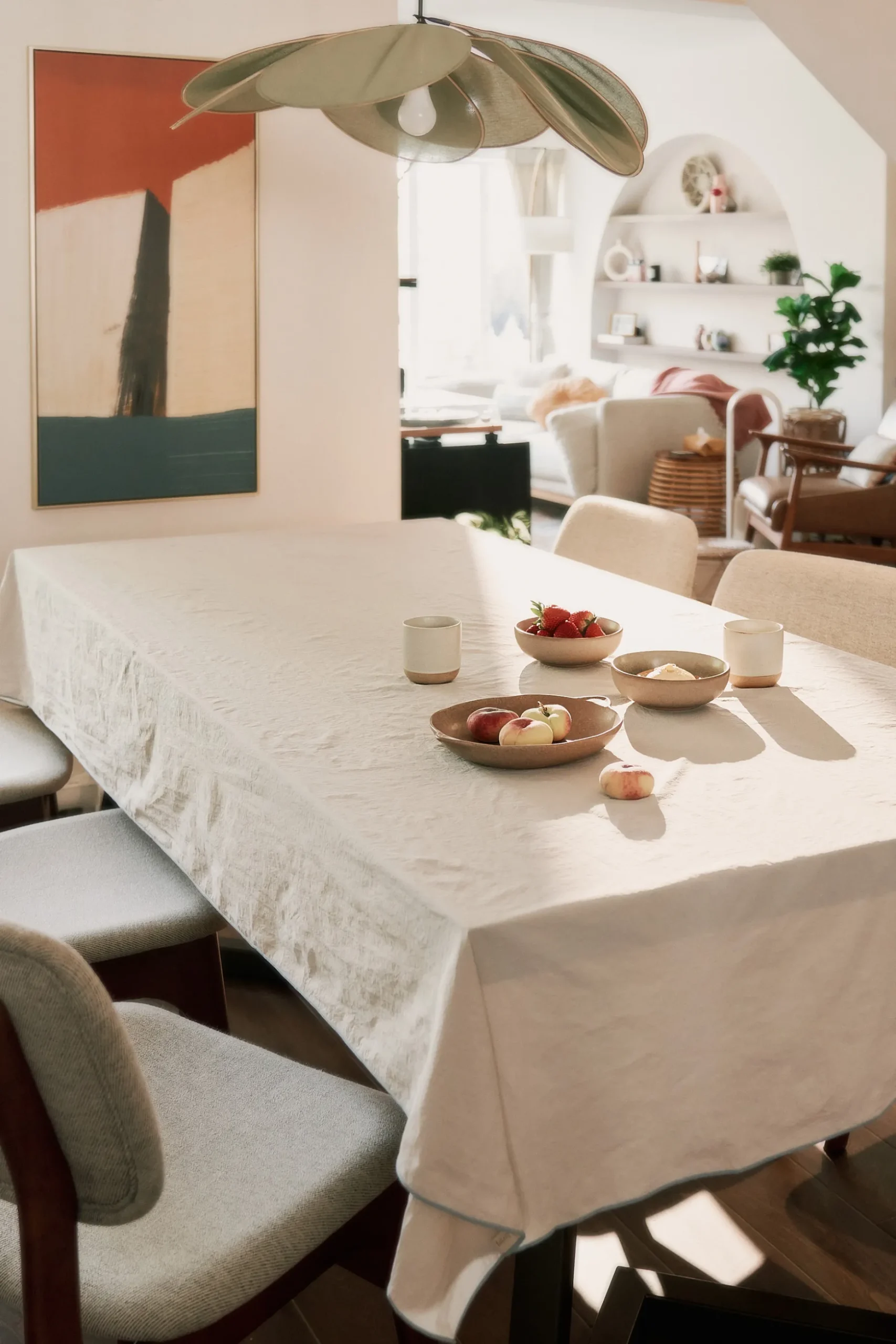 Textured Oversized Water-Resistant Tablecloth