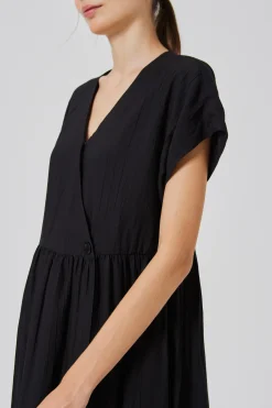 Textured Rayon Wrap Dress