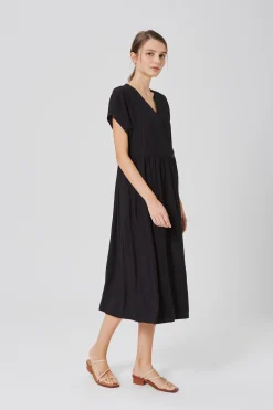 Textured Rayon Wrap Dress