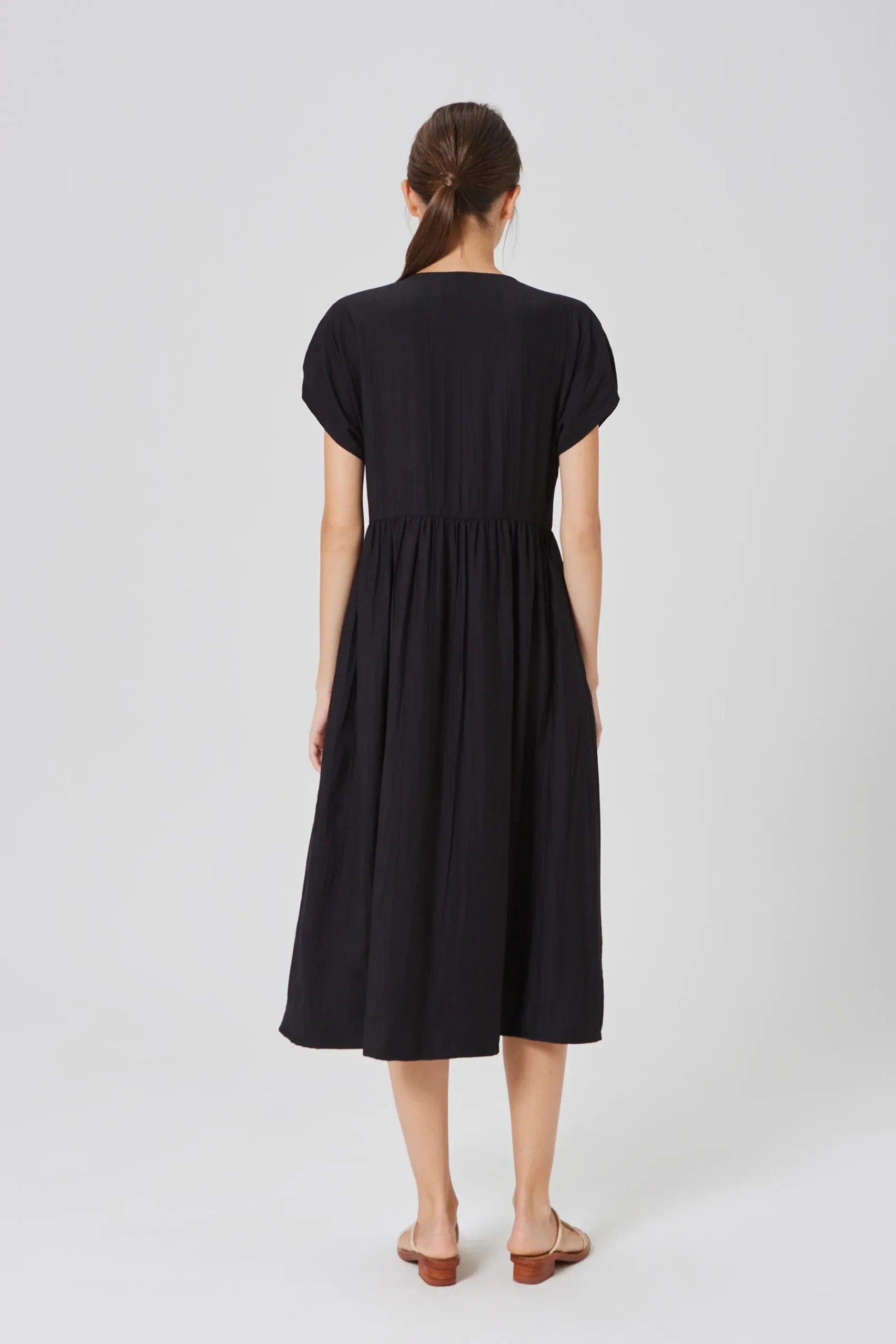 Textured Rayon Wrap Dress