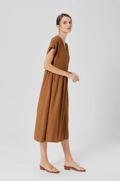 Textured Rayon Wrap Dress
