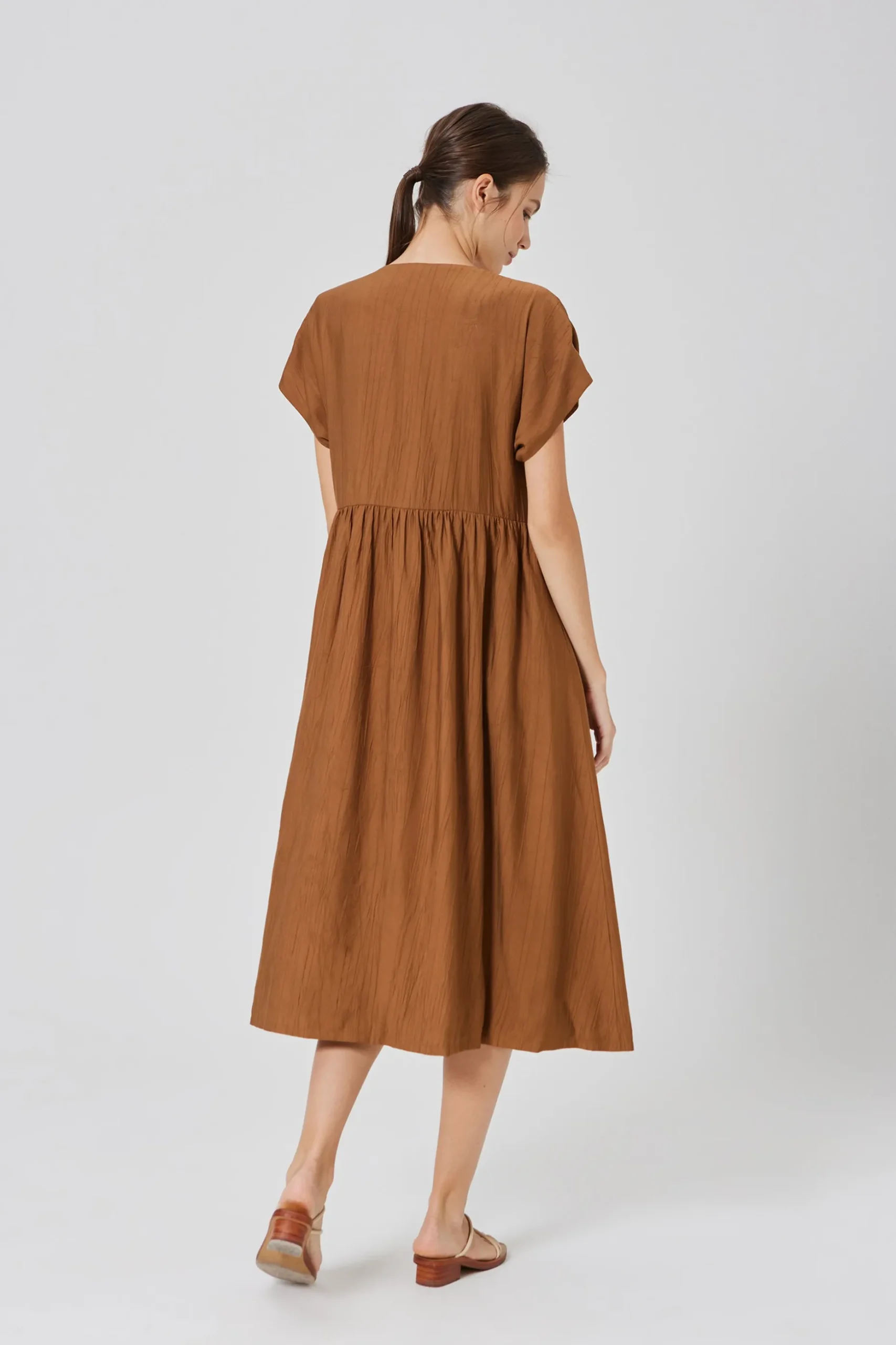 Textured Rayon Wrap Dress