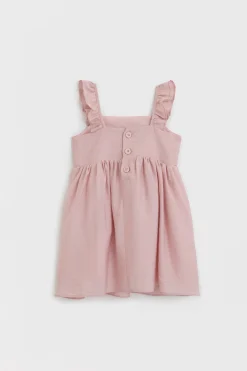 Textured Ruffle Sleeve Dress