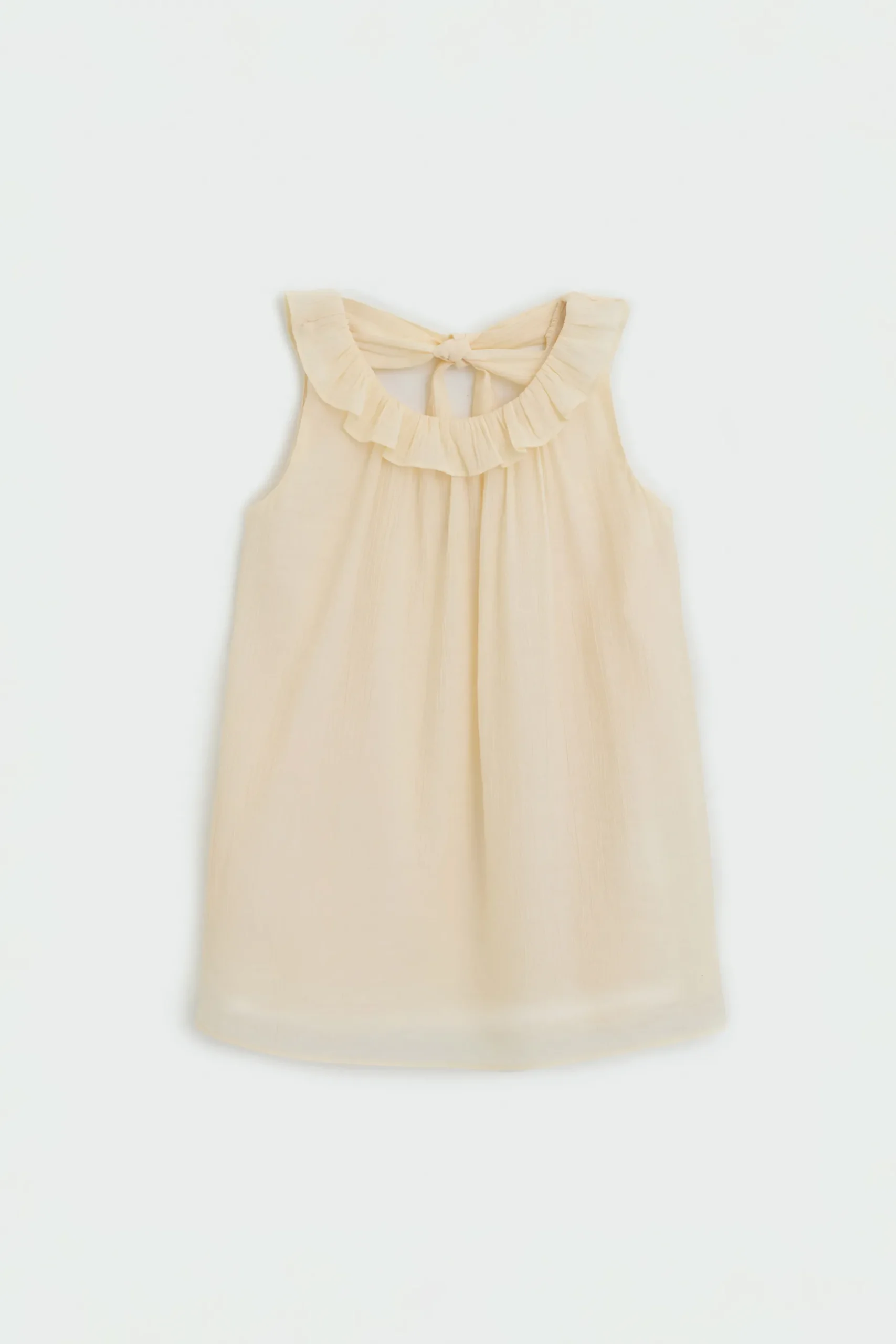 Textured Ruffle Tie-Back Dress
