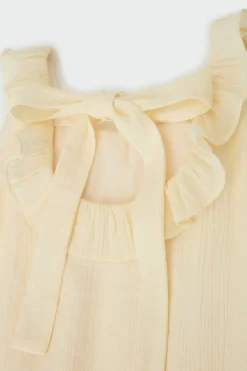 Textured Ruffle Tie-Back Dress