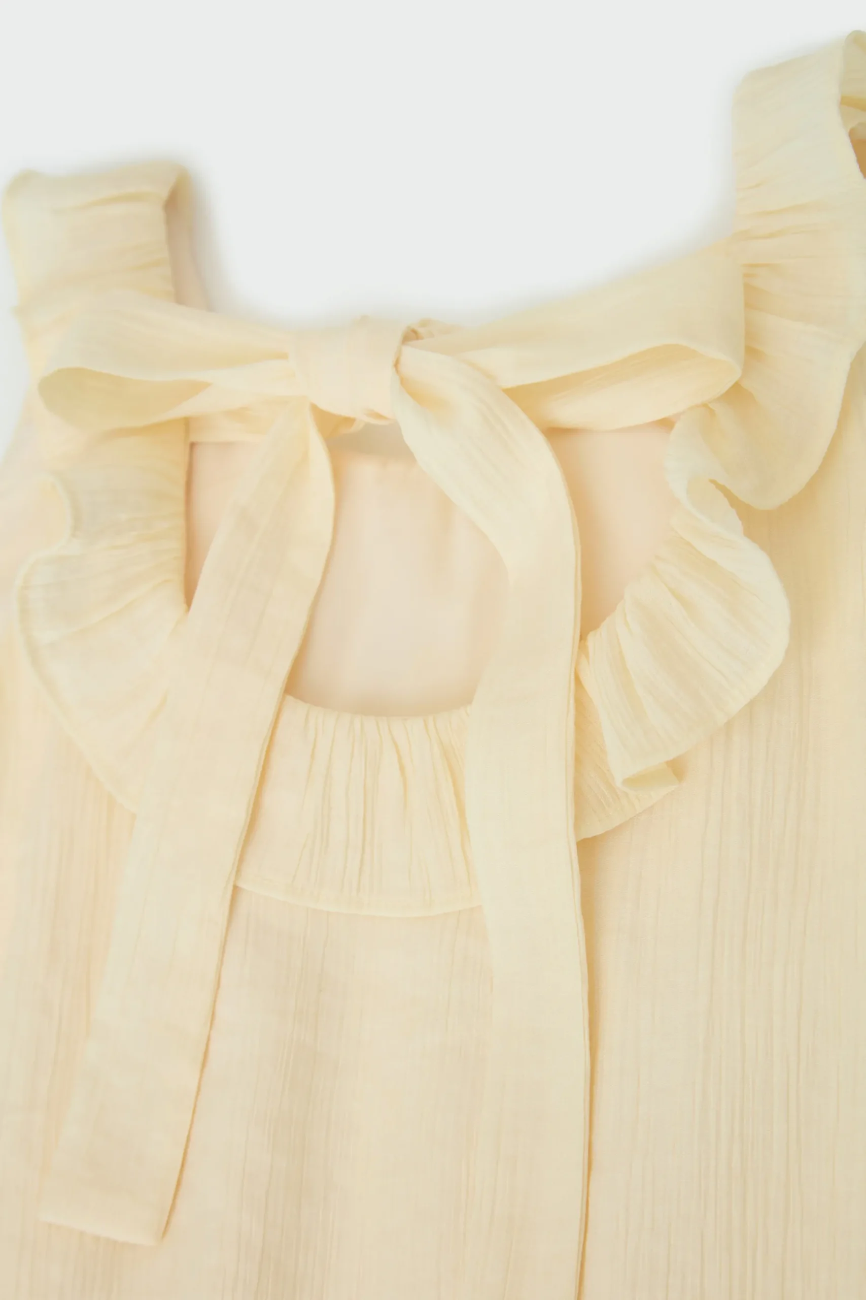 Textured Ruffle Tie-Back Dress
