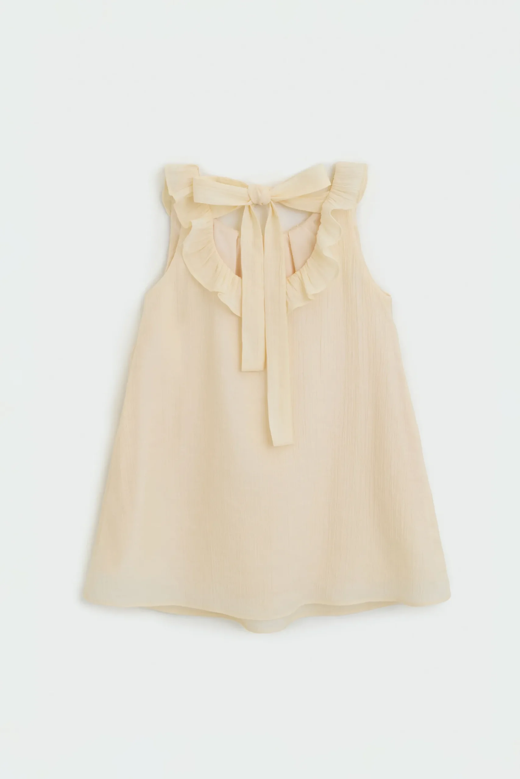 Textured Ruffle Tie-Back Dress