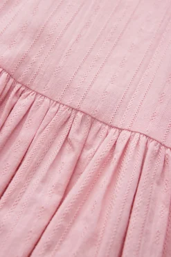 Textured V-Back Ruffle Dress