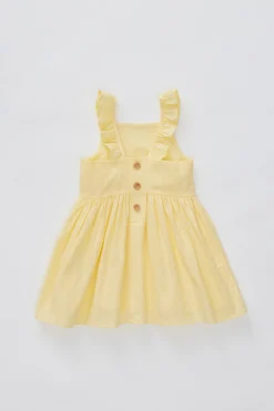 Textured V-Back Ruffle Dress