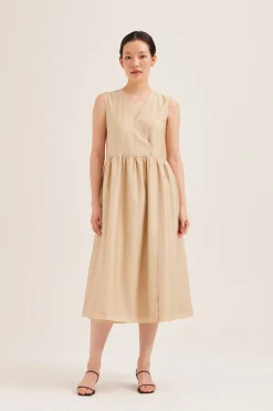 Textured Viscose Wrap Dress