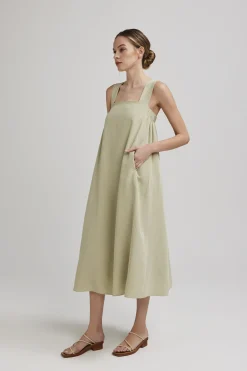 V-Back Gathered Tent Dress