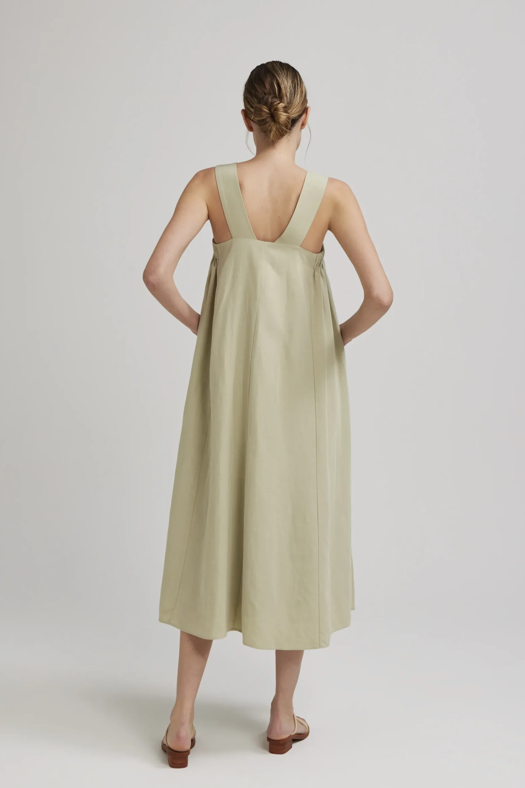 V-Back Gathered Tent Dress
