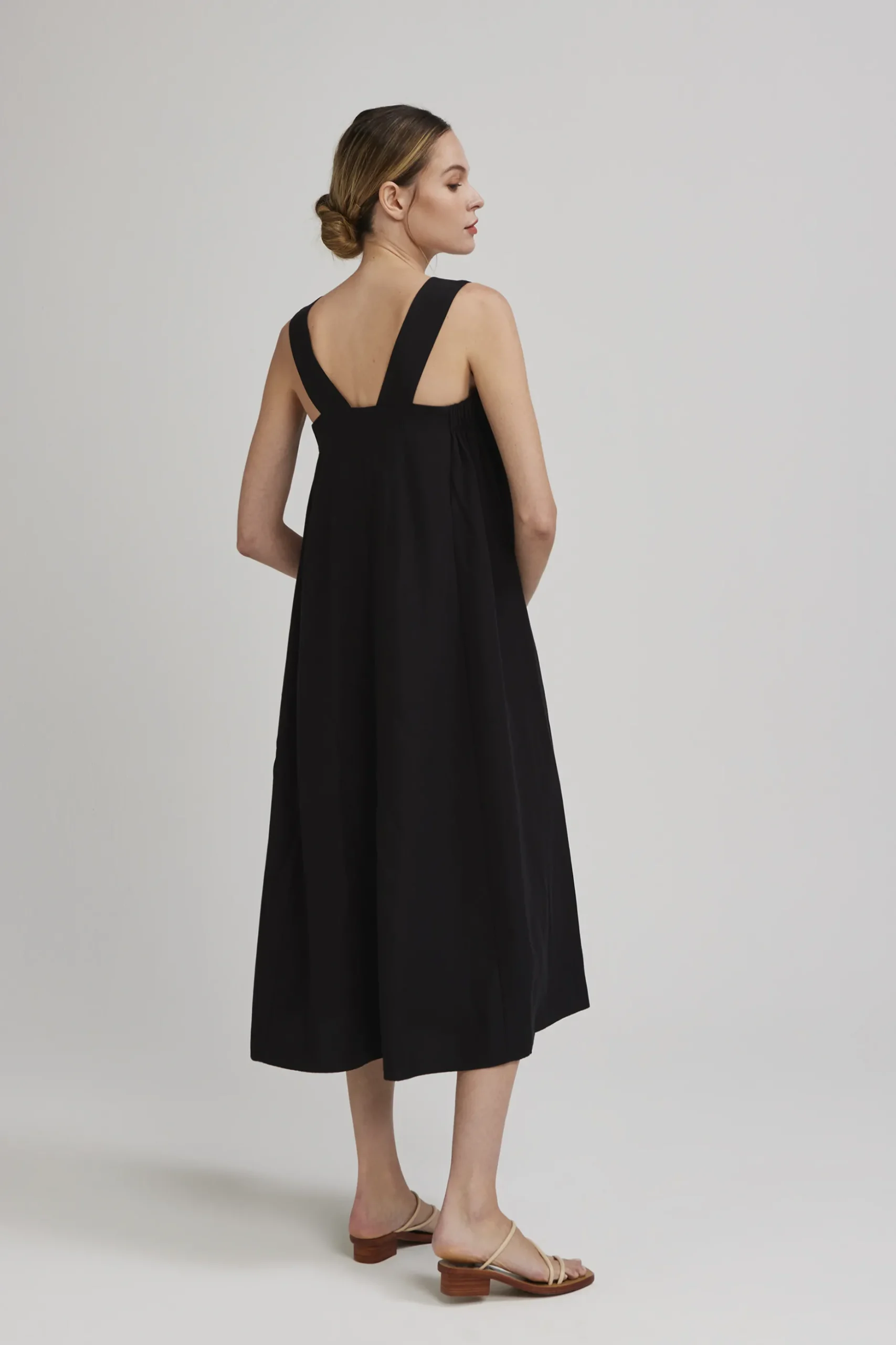 V-Back Gathered Tent Dress