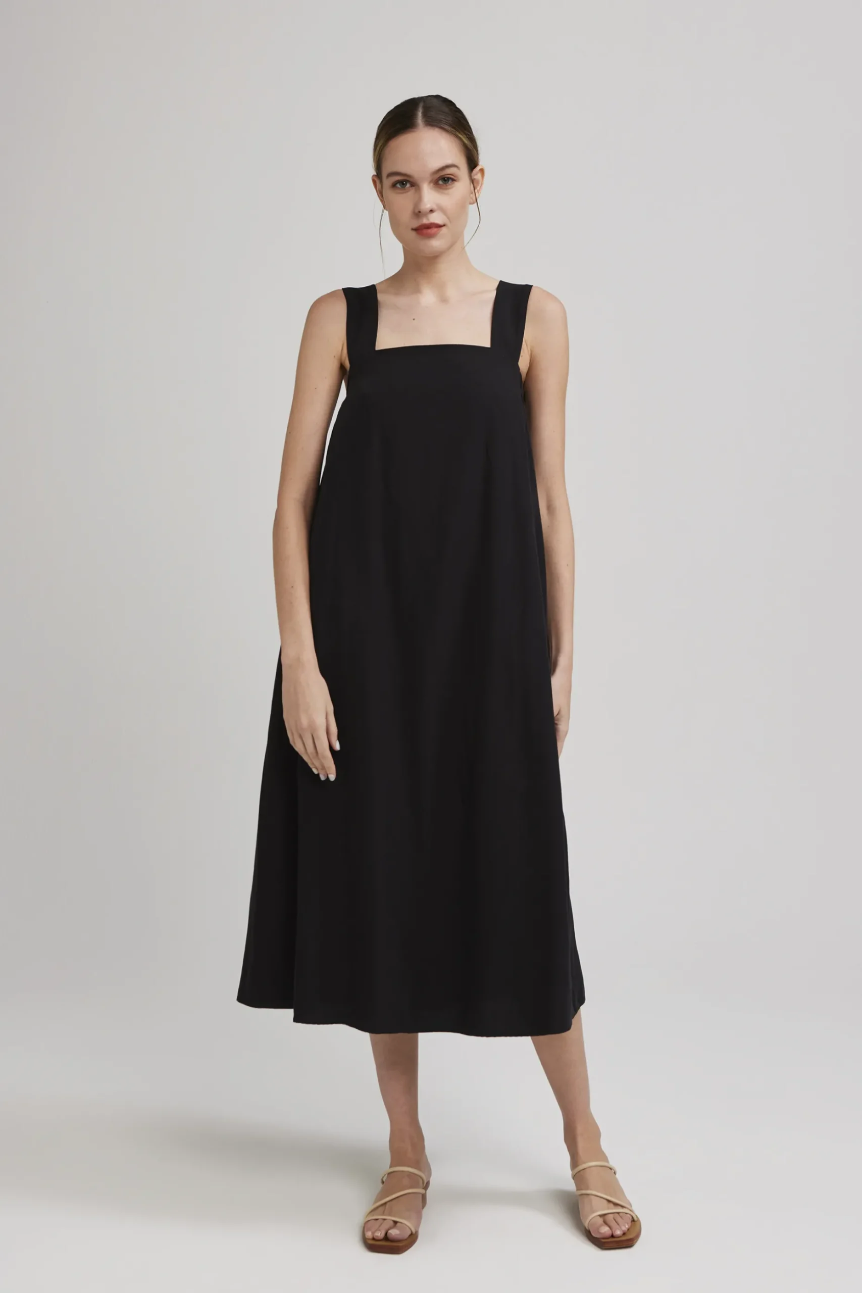 V-Back Gathered Tent Dress