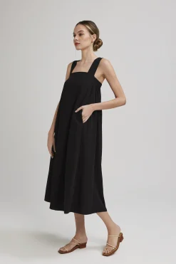 V-Back Gathered Tent Dress