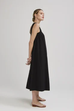 V-Back Gathered Tent Dress