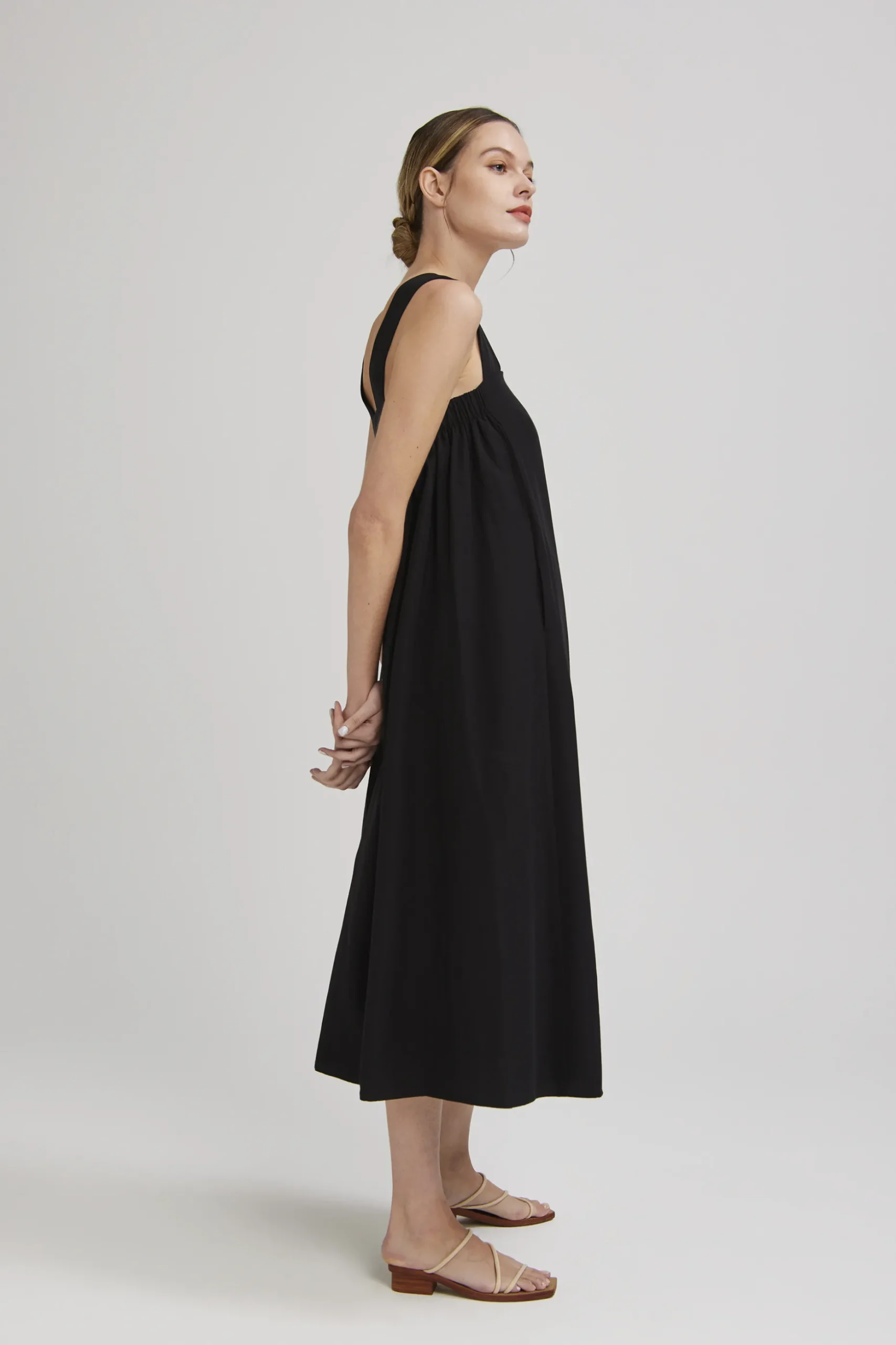V-Back Gathered Tent Dress