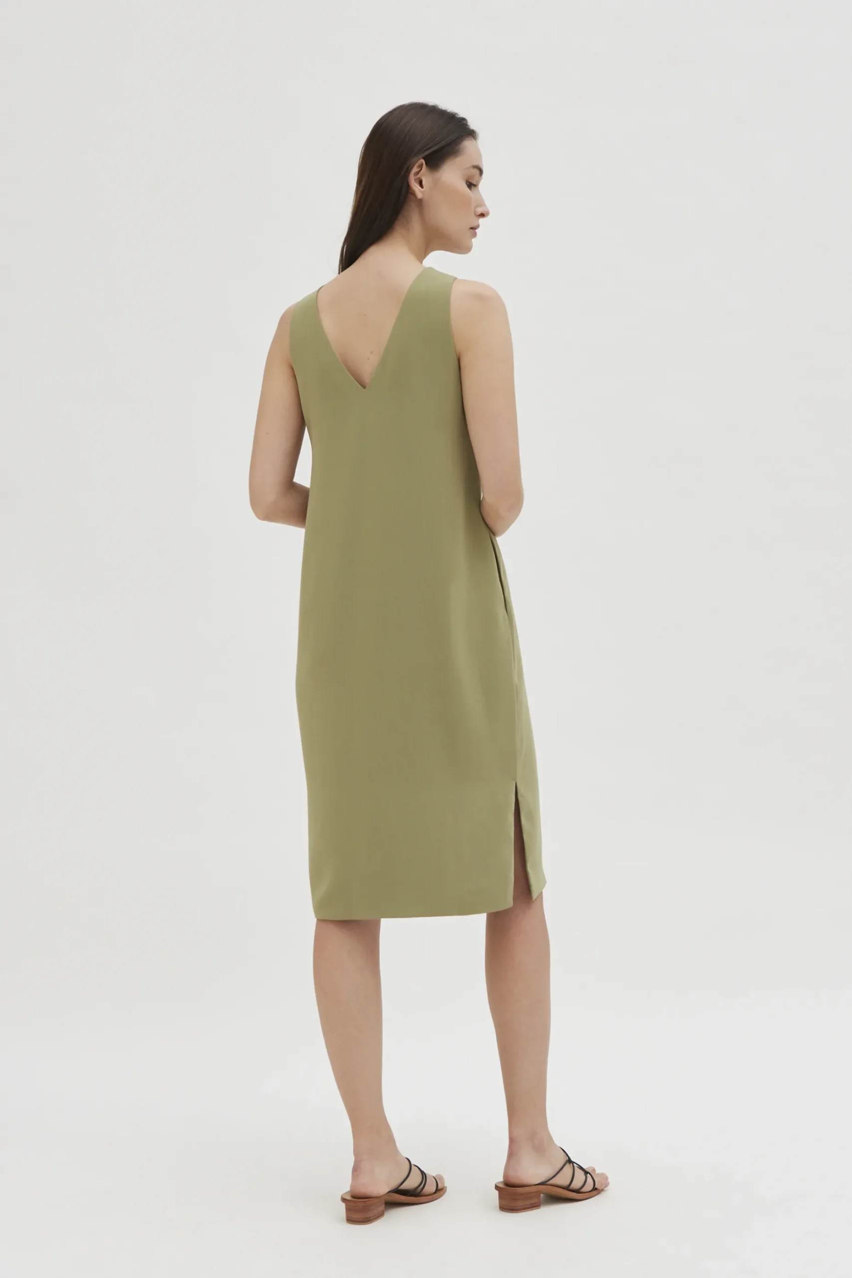 V-Back Midi Dress
