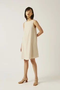 Viscose Boat-Neck Shift Dress