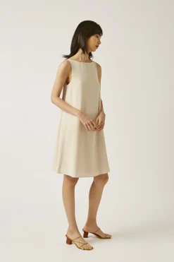 Viscose Boat-Neck Shift Dress