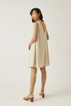 Viscose Boat-Neck Shift Dress