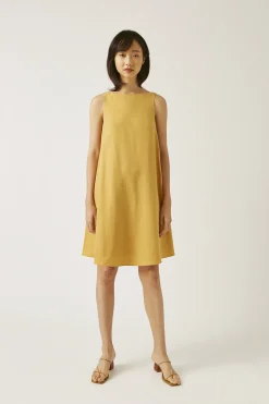 Viscose Boat-Neck Shift Dress