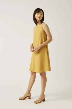 Viscose Boat-Neck Shift Dress