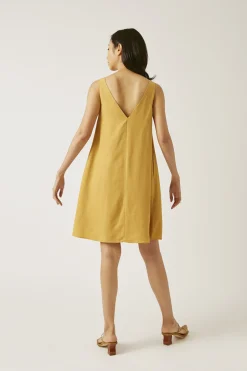 Viscose Boat-Neck Shift Dress