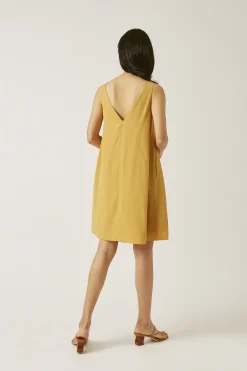 Viscose Boat-Neck Shift Dress