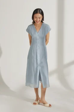 Viscose Cap Sleeve Midi Dress