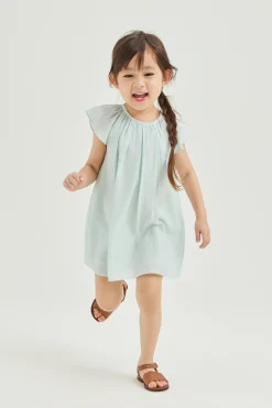 Viscose Flutter Sleeve Dress