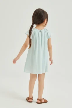 Viscose Flutter Sleeve Dress