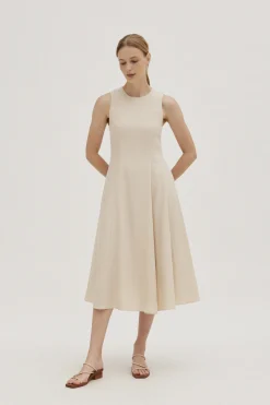 Viscose Panelled Midi Dress