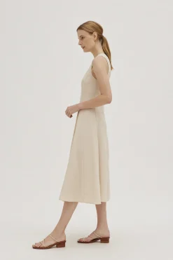 Viscose Panelled Midi Dress