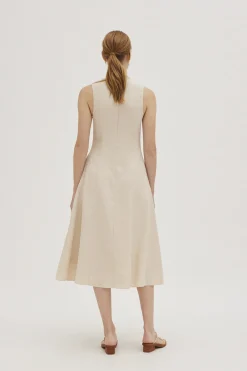 Viscose Panelled Midi Dress