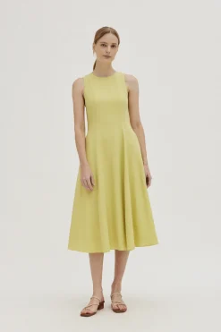 Viscose Panelled Midi Dress