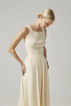 Viscose Panelled Midi Skirt