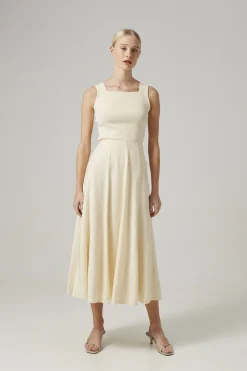 Viscose Panelled Midi Skirt