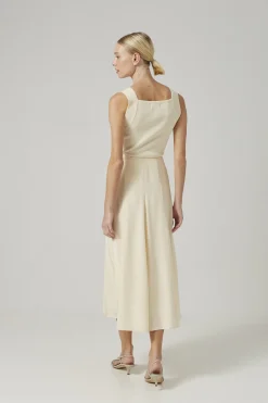Viscose Panelled Midi Skirt