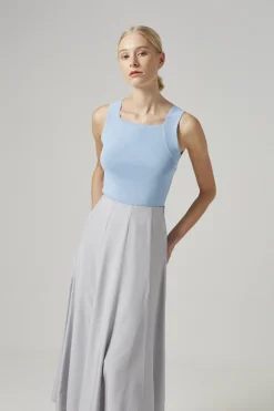 Viscose Panelled Midi Skirt