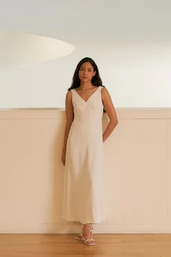 V-Neck Asymmetrical Drape Dress