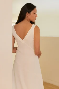 V-Neck Asymmetrical Drape Dress