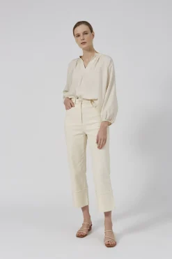 V-Neck Billowy Blouse