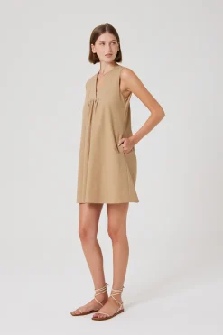 V-Neck Cotton Shift Dress