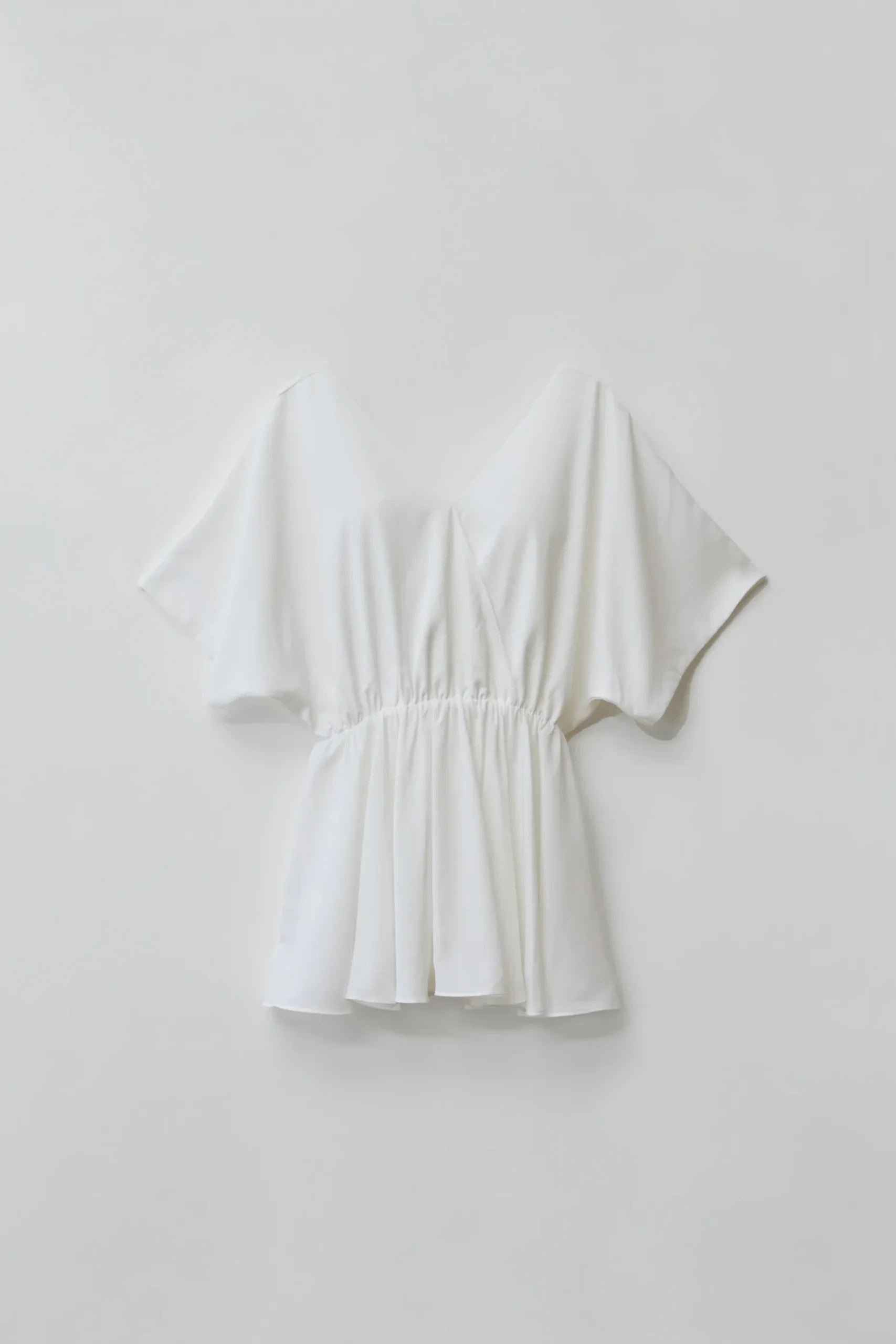 V-Neck Gathered Peplum Blouse