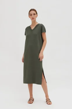 V-Neck Knit Dress