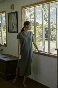 V-Neck Knit Dress