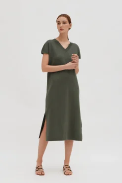 V-Neck Knit Dress