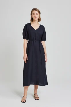 V-Neck Puff Sleeve Dress