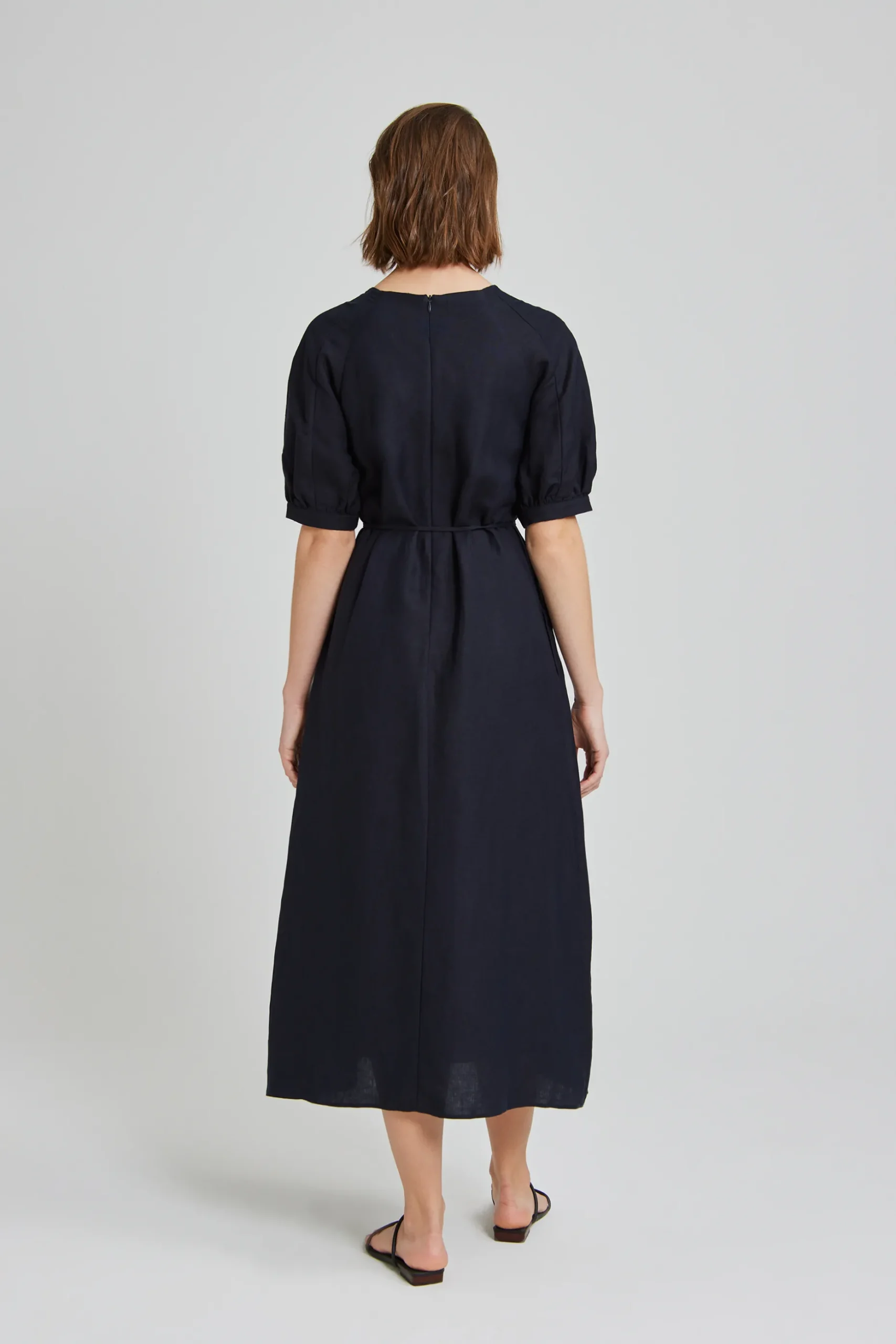 V-Neck Puff Sleeve Dress